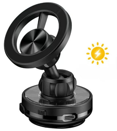 Solar-Powered Magnetic Car Phone Holder